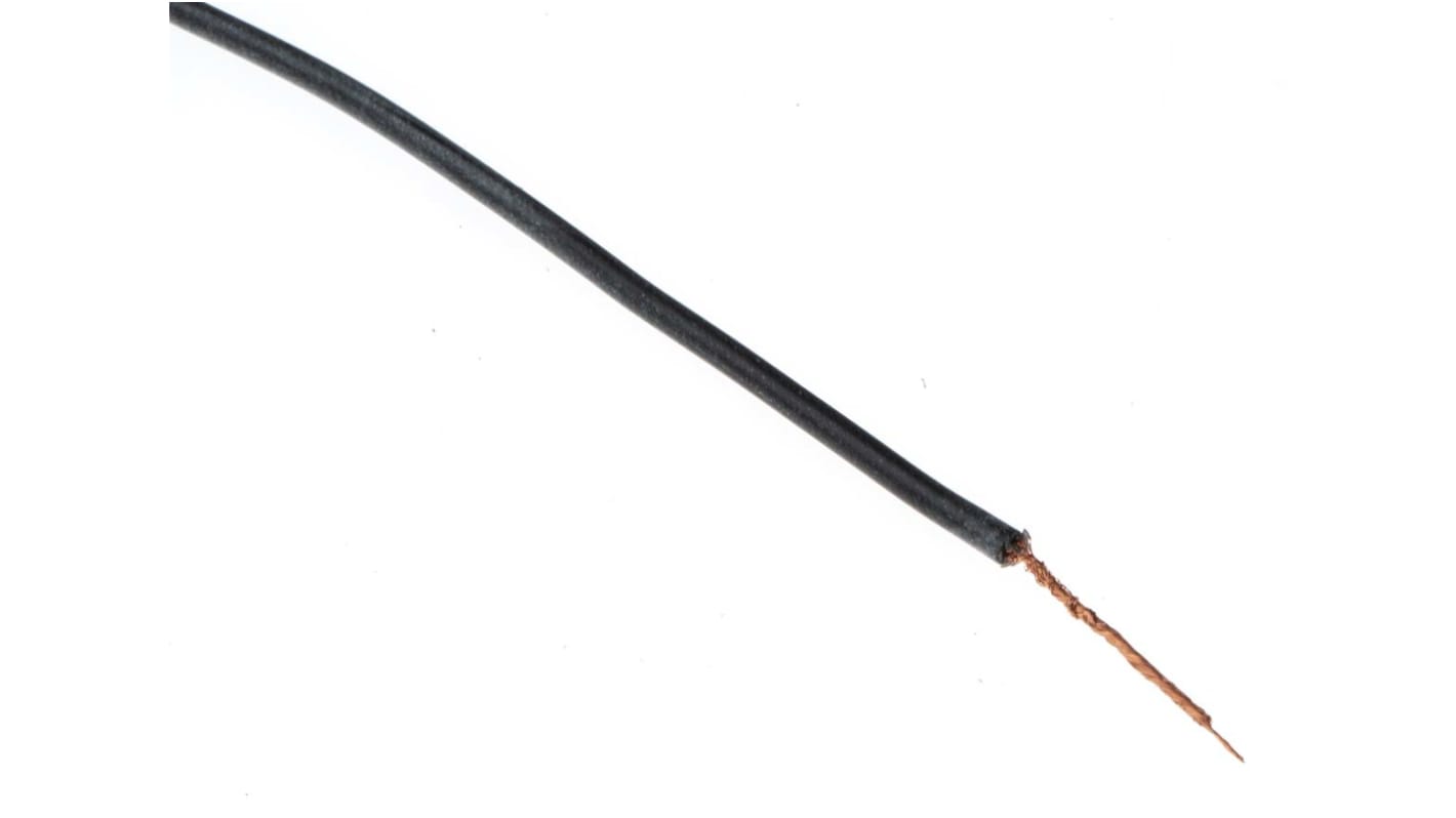 HEW-KABEL Einzeladerleitung 0,26 mm², 23 AWG 100m Schwarz Silikon isoliert Ø 1.9mm 130/0,05 mm Litzen