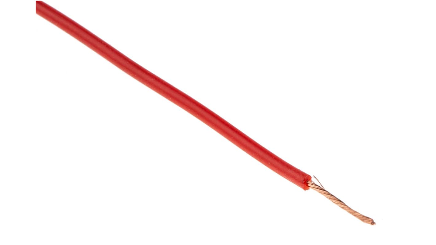 Hew Heinz Eilentropp SIFF Series Red 0.26 mm² Hook Up Wire, 23 AWG, 130/0.05 mm, 20m, Silicone Insulation