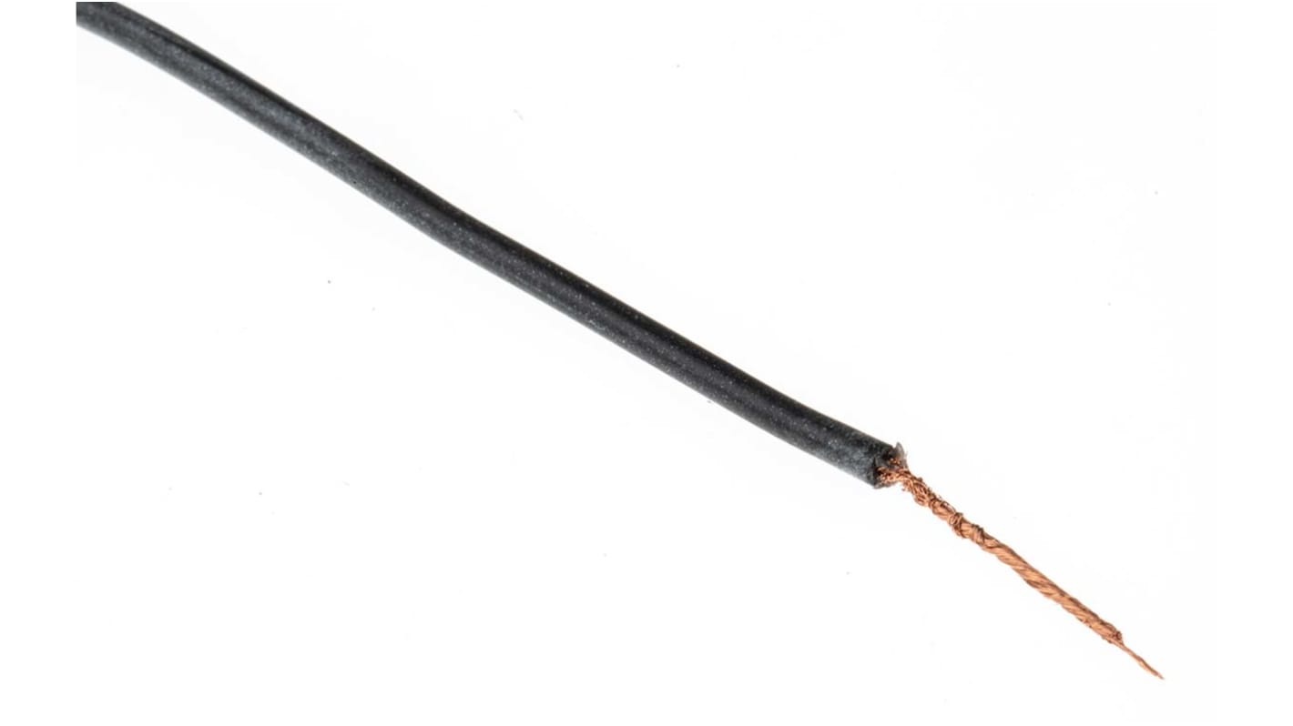 Hew Heinz Eilentropp SIFF Series Black 0.52 mm² Hook Up Wire, 20 AWG, 270/0.05 mm, 100m, Silicone Insulation