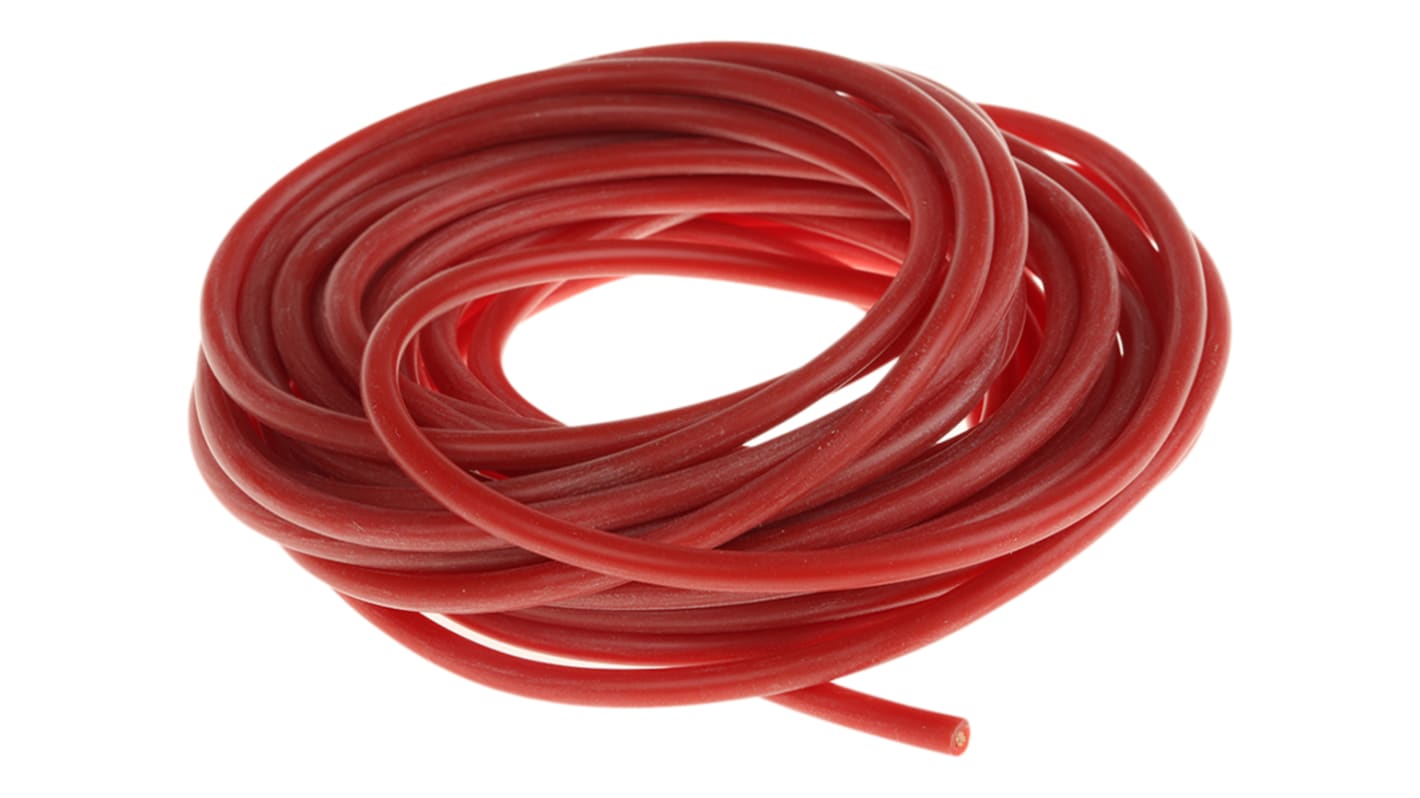 Hew Heinz Eilentropp SIFF Series Red 1.1 mm² Hook Up Wire, 17 AWG, 516/0.05 mm, 5m, Silicone Insulation