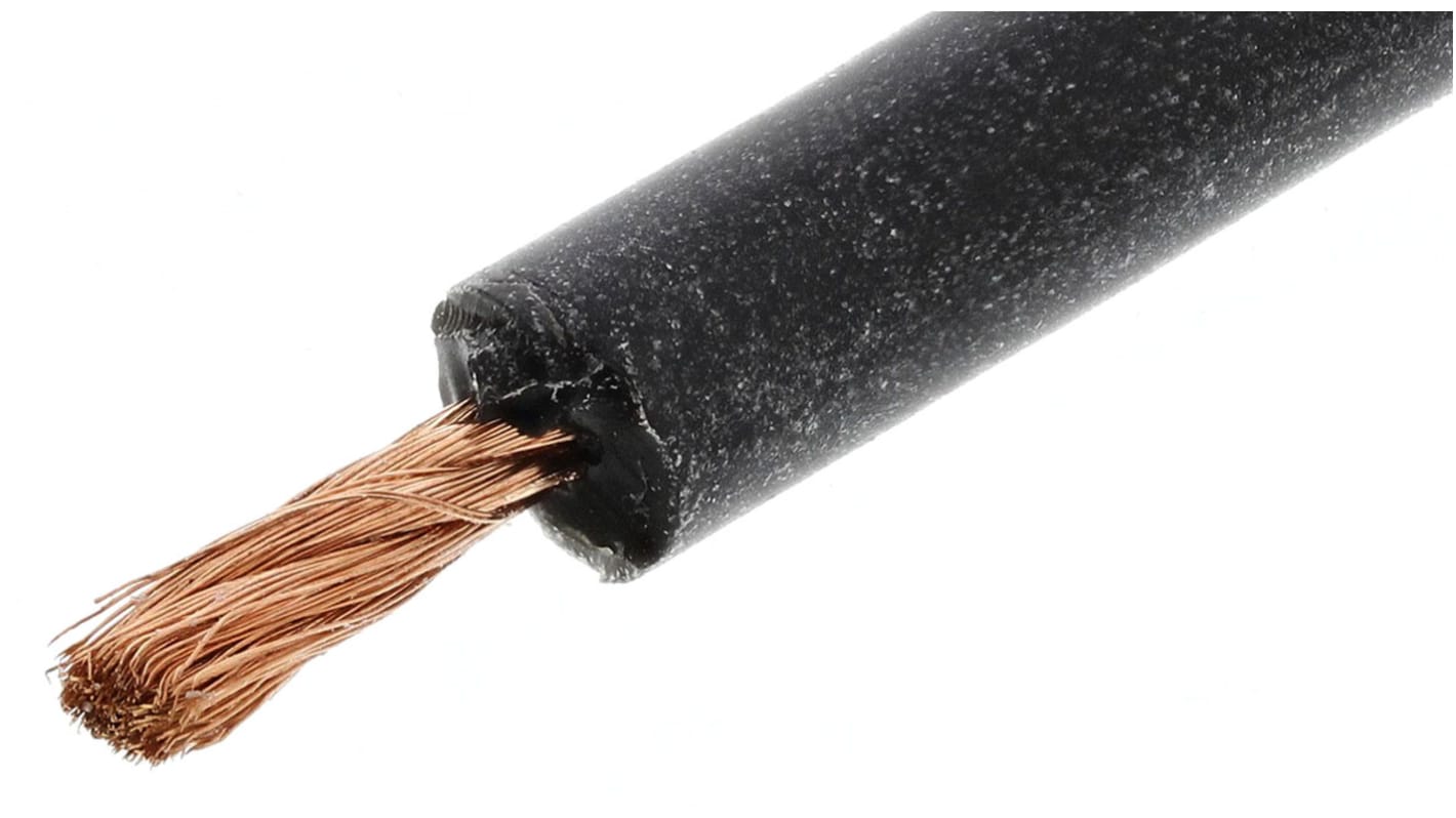 HEW-KABEL Einzeladerleitung 0,7 mm², 19 AWG 5m Schwarz Silikon isoliert Ø 3.4mm 408/0,05 mm Litzen