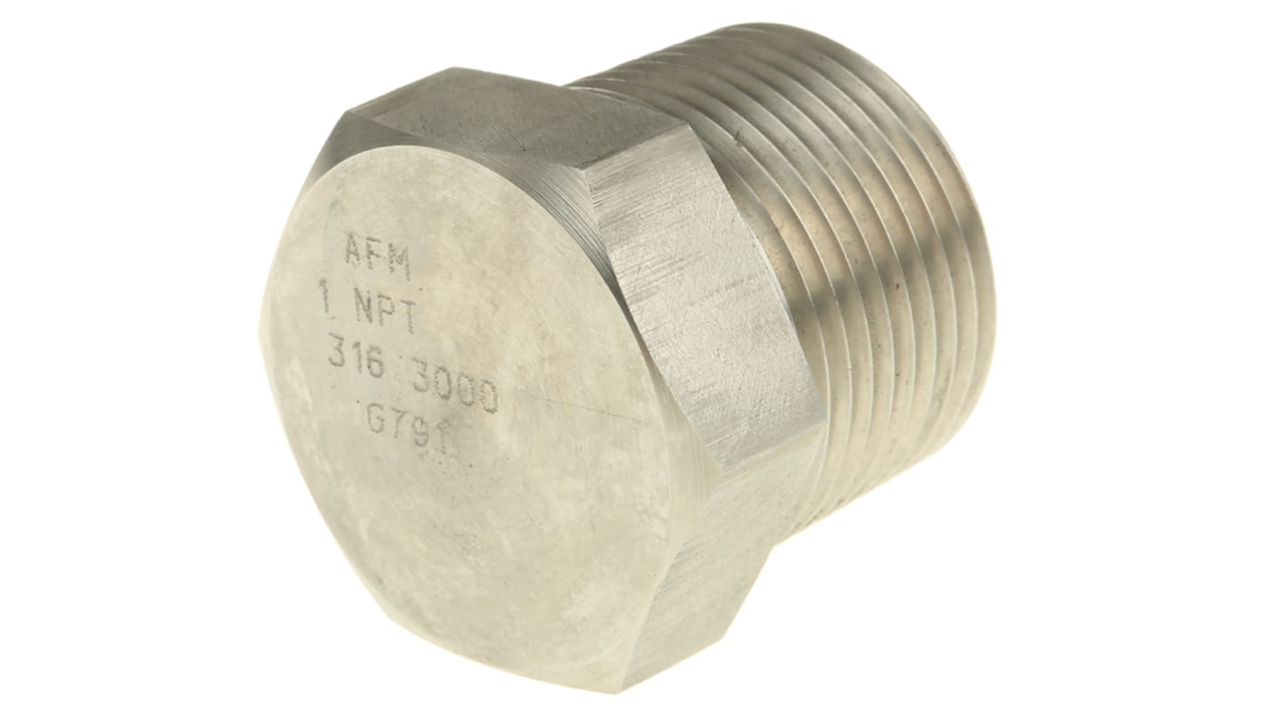 RS PRO Stainless Steel Pipe Fitting Hexagon Plug, Male NPT 1in