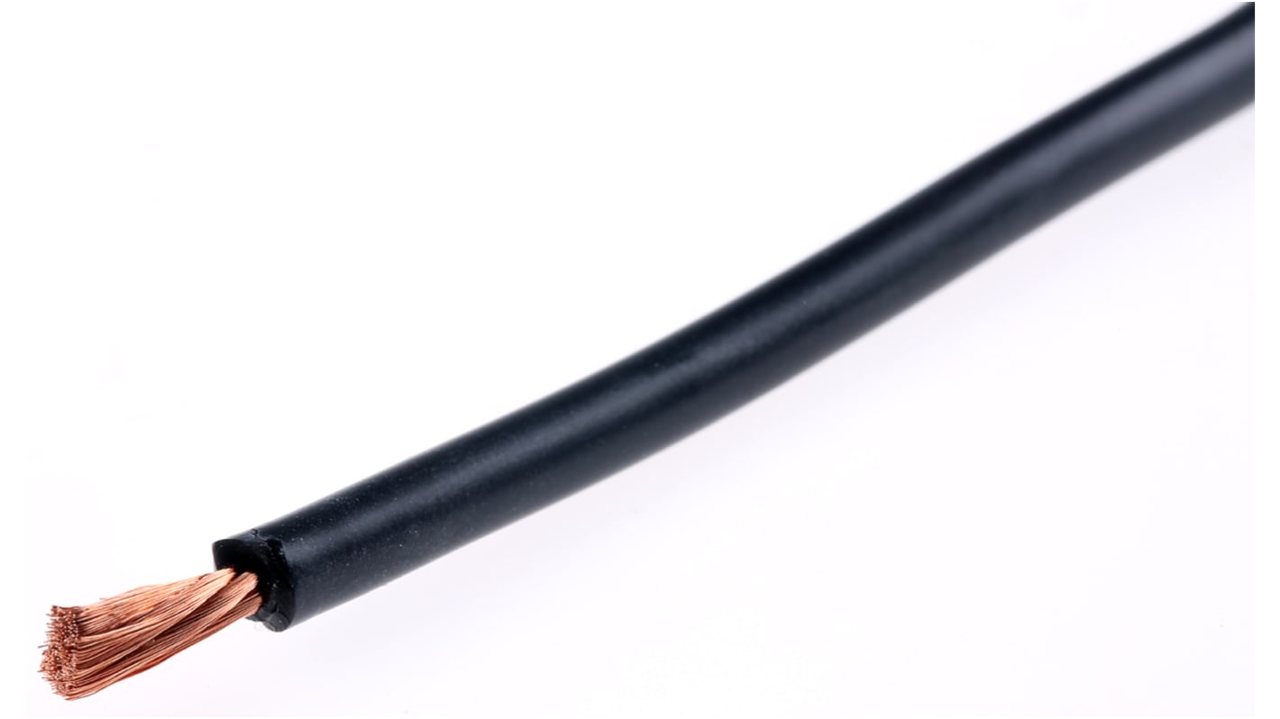 HEW-KABEL Einzeladerleitung 2,5 mm², 13 AWG 20m Schwarz Silikon isoliert Ø 4.6mm