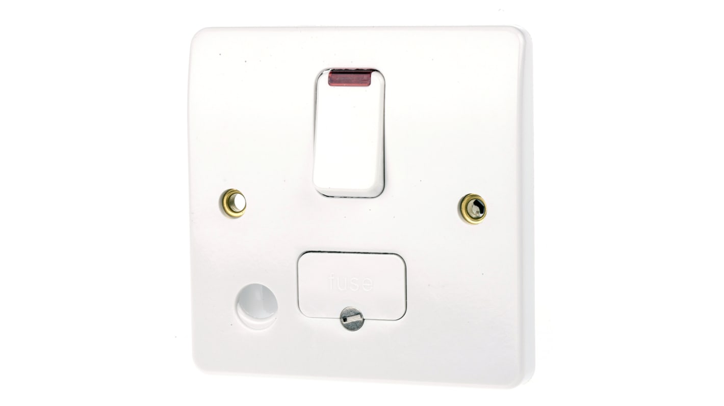 Presa con fusibile MK Electric, 13A, 1 modulo, 2 poli, fusibile BS 1362 86 x 86 x 12.5mm 250V ca