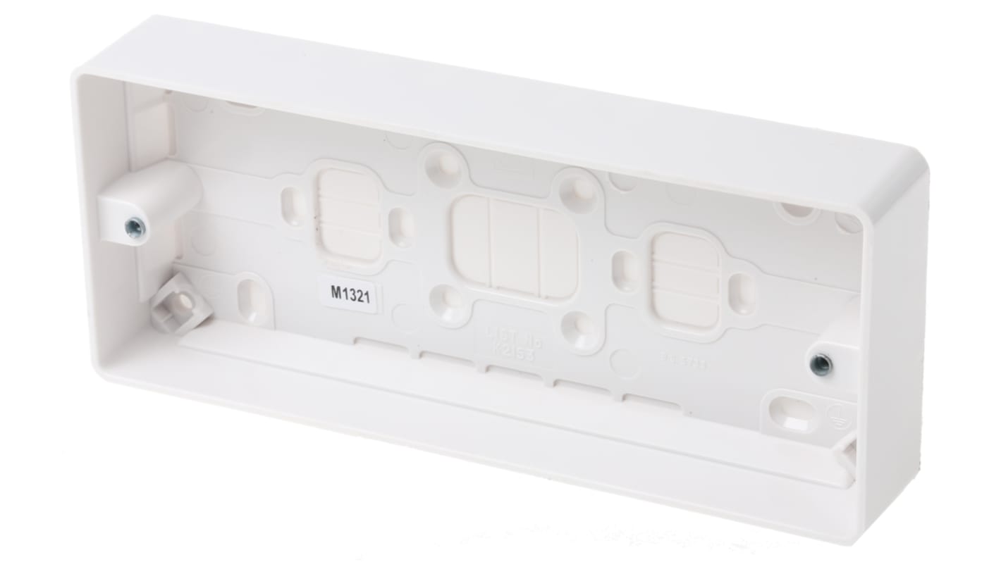 MK Electric Hvid Underlagsdåse, 208 x 87 x 30mm Blank, IP20, 3 moduler