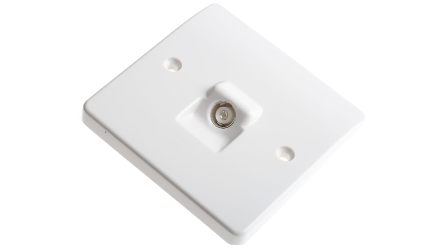 FM, TV White Female 1 Outlet Socket, Box Mount