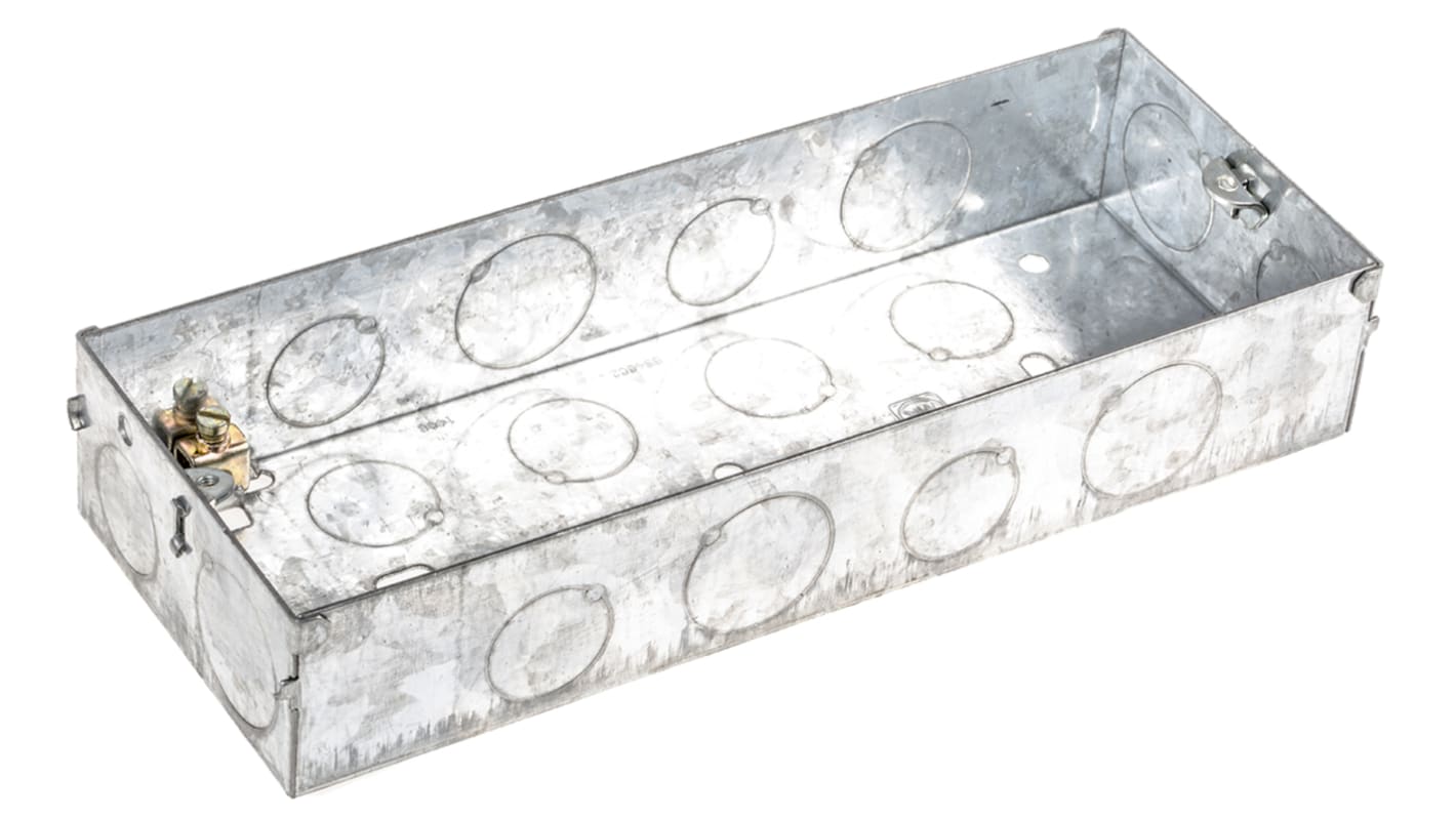 K863 MK Electric Boxes Steel Back Box, BS, IP20, 3 Gangs, 203 x 75 x