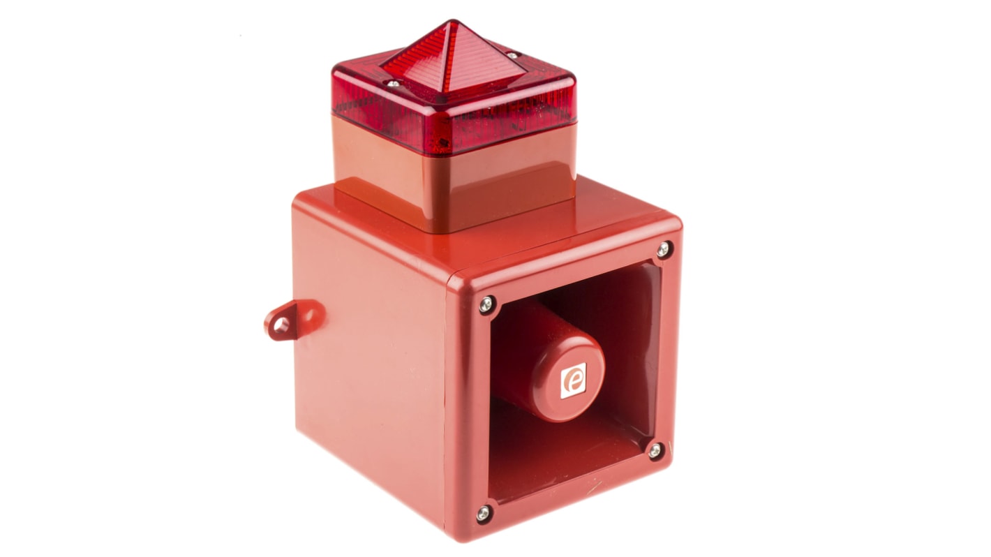 e2s AL105N Series Red Sounder Beacon, 24 V dc, Wall Mount, 112dB at 1 Metre