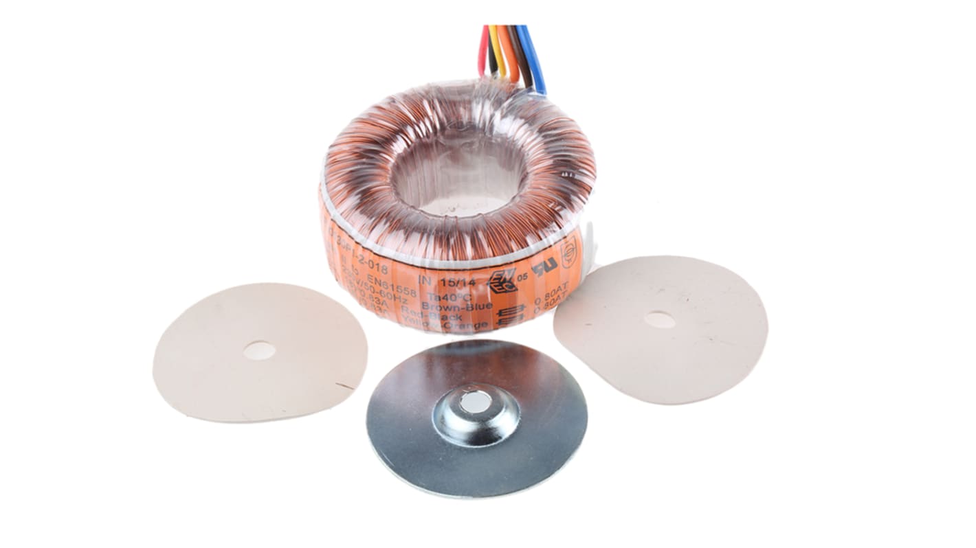 Transformador toroidal Nuvotem Talema, 0030P1-2-018, Tensión 2 x 18V ac, Potencia 30VA, 2 salidas