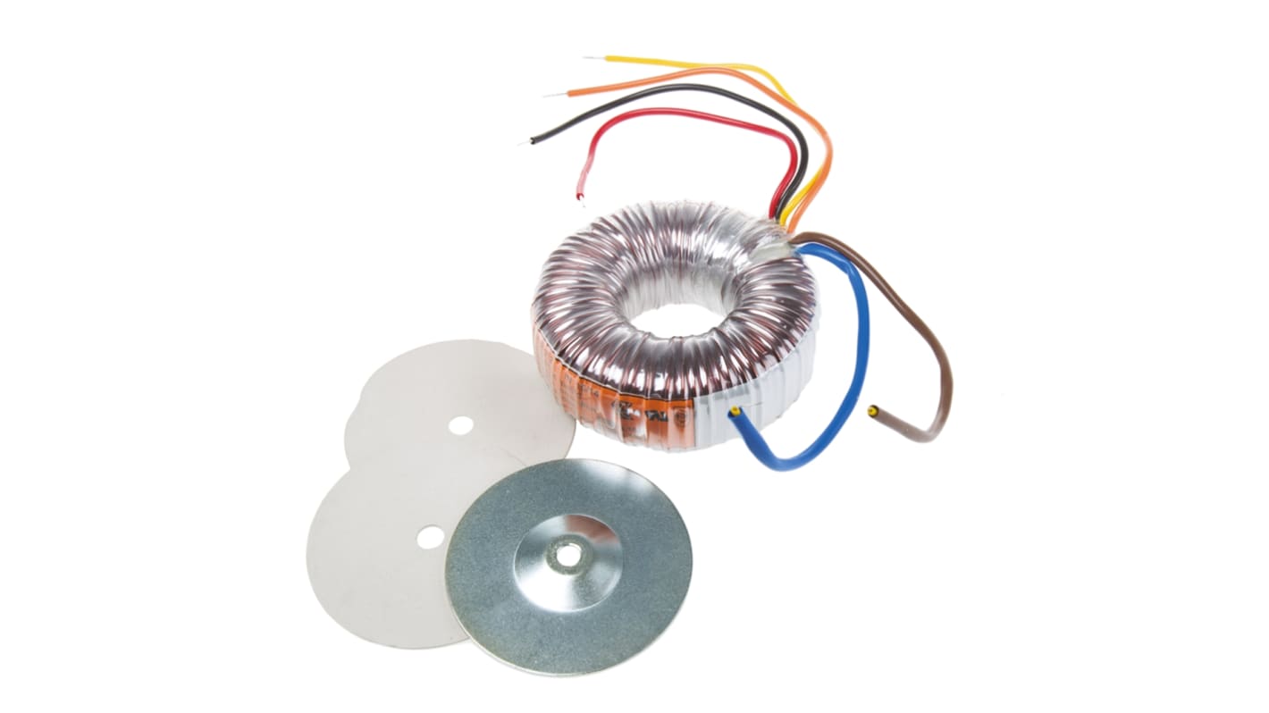 Transformador toroidal Nuvotem Talema, 0080P1-2-012, Tensión 2 x 12V ac, Potencia 80VA, 2 salidas