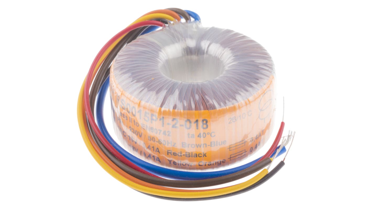 Nuvotem Talema 230V ac, 2 x 18V ac Toroidal Transformer, 120VA 2 Output