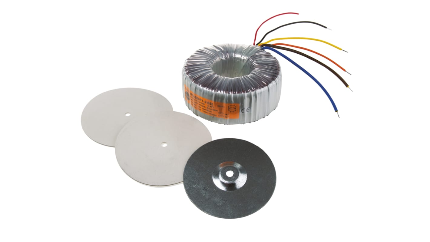 Transformador toroidal Nuvotem Talema, 0500P1-2-055, Tensión 2 x 55V ac, Potencia 500VA, 2 salidas