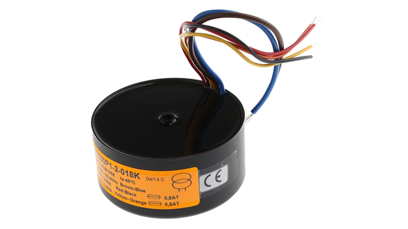 Nuvotem Talema 230V ac, 2 x 18V ac Toroidal Transformer, 30VA 2 Output