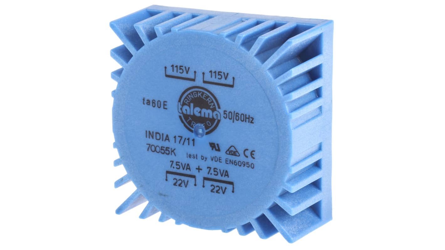 70055K | Nuvotem Talema 115 V ac, 230 V ac, 2 x 22V ac Toroidal ...