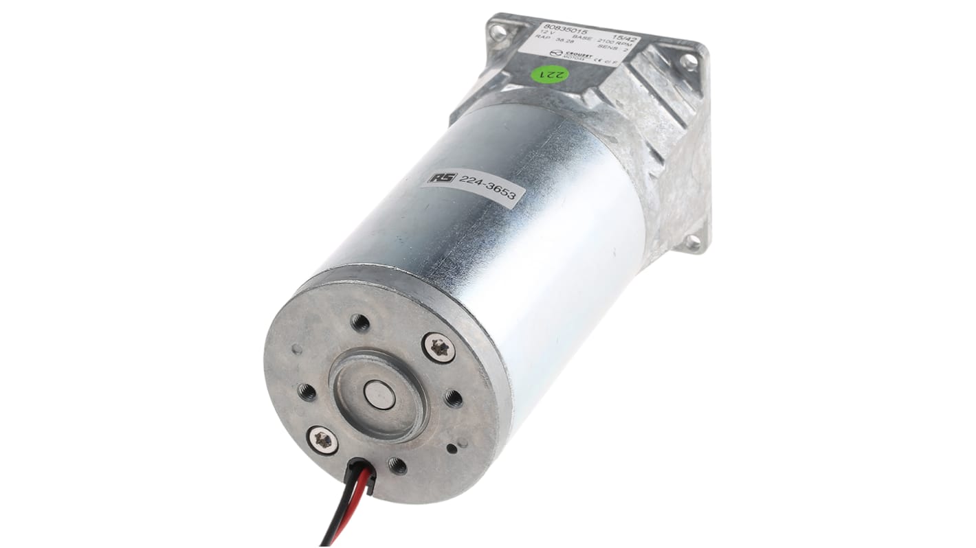 Crouzet Bürsten-Getriebemotor bis 5 Nm, 12 V dc / 27 W, , Wellen-Ø 8mm, 65.1mm x 65.1mm