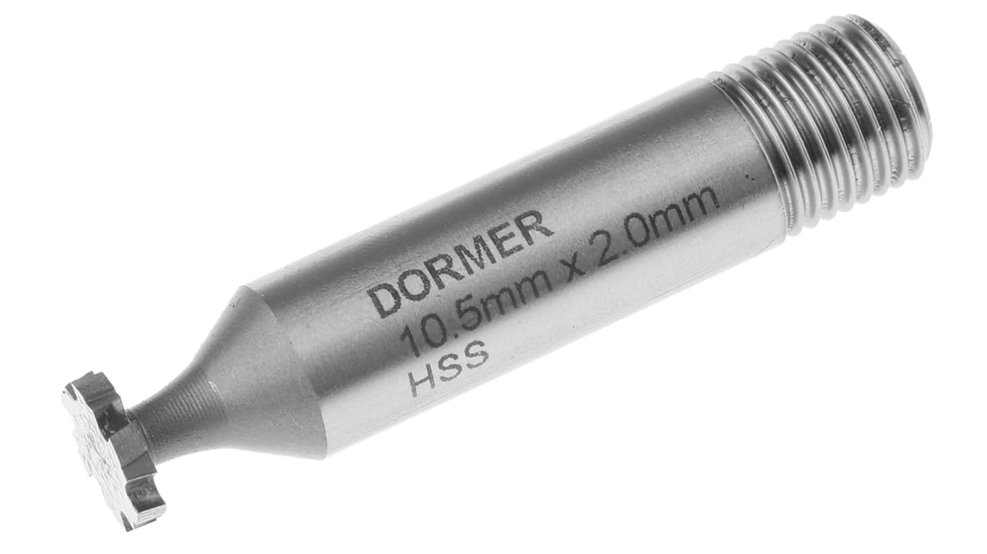 Taglierina per scanalature Dormer, Ø di taglio 10.5mm, larghezza di taglio 2mm, lunghezza totale 57 mm, HSS
