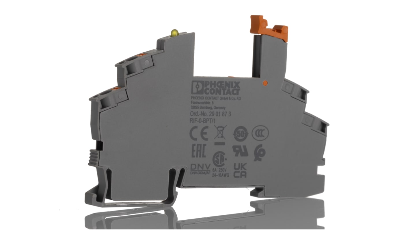 Phoenix Contact RIF-0-BPT/1 1 Pin 12 → 24V dc DIN Rail Relay Base