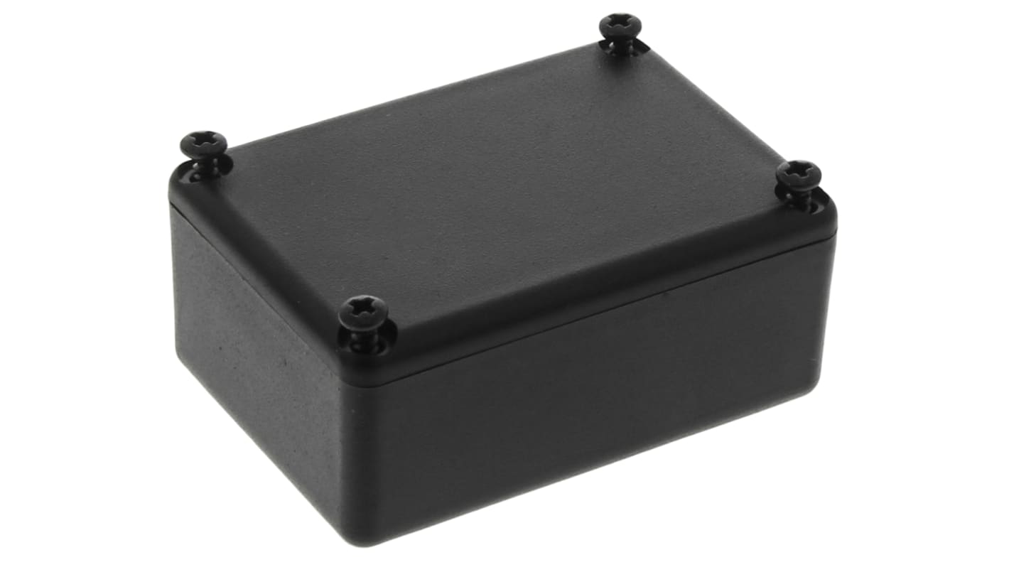 Black ABS Potting Box With Lid, 46 x 32 x 20mm