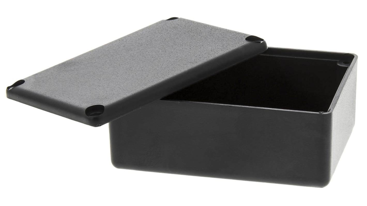 Black ABS Potting Box With Lid, 54 x 38 x 23mm