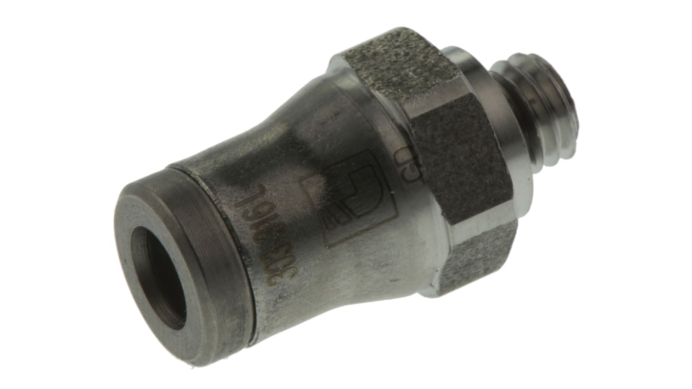 Legris LF3800 Series Straight Threaded Adaptor, M5 Male to Push In 4 mm, Threaded-to-Tube Connection Style