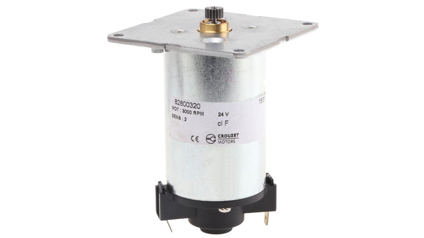 Crouzet Brushed Geared DC Geared Motor, 22 W, 24 V dc, 30 Ncm, 3070 rpm, 8mm Shaft Diameter