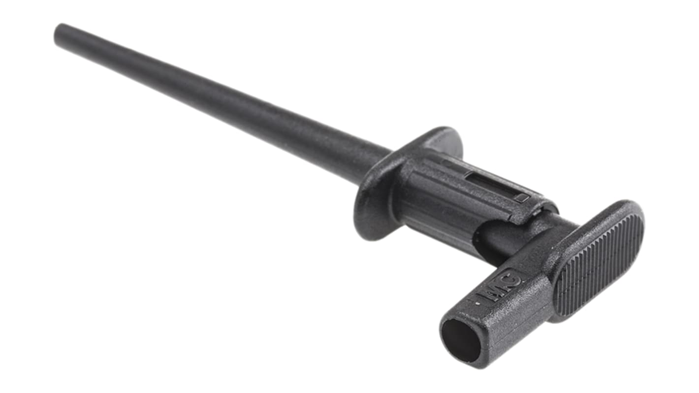 Staubli Black Grabber Clip with Pincers, 1A, 300V, 2mm Socket