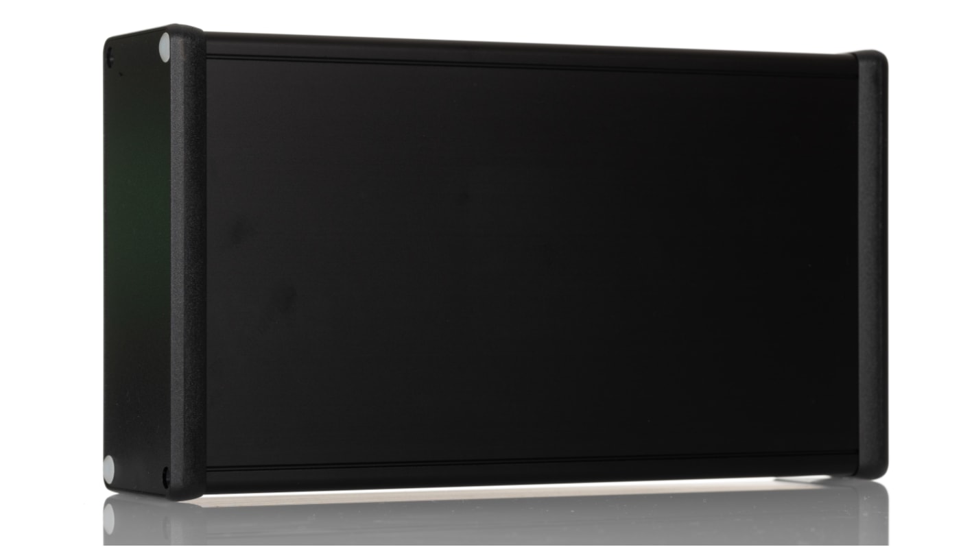 Caja Hammond de Aluminio Extruido Negro, 220 x 125 x 52mm, IP54