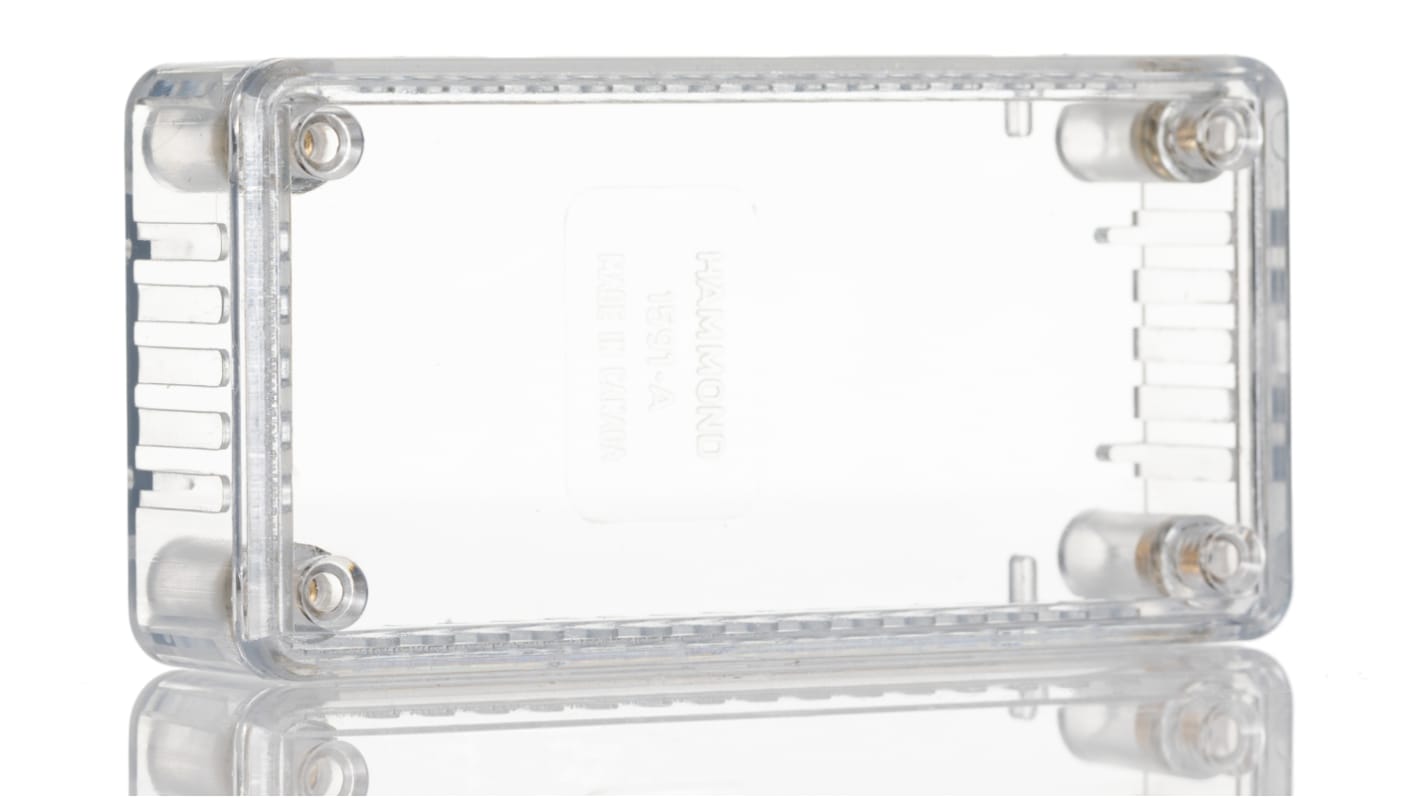 Hammond 1591 Series Clear Polycarbonate Enclosure, IP54, Clear Lid, 99 x 51 x 20mm