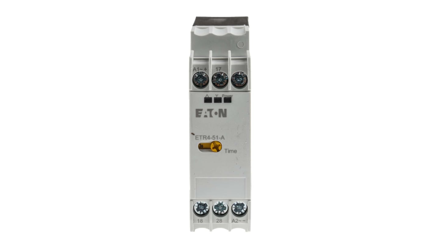 Eaton Eaton Moeller Series DIN Rail Mount Timer Relay, 24 → 240V ac/dc, 2-Contact, 3 → 60s, 1-Function,