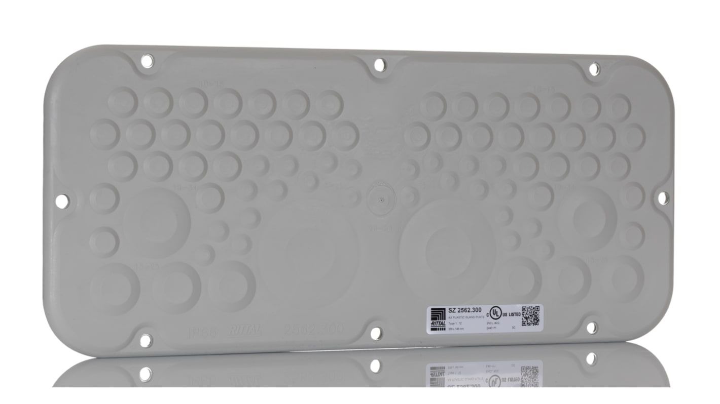 Rittal SZ Series RAL 7035 Plastic Gland Plate, 149mm H, 339mm W for Use with AX