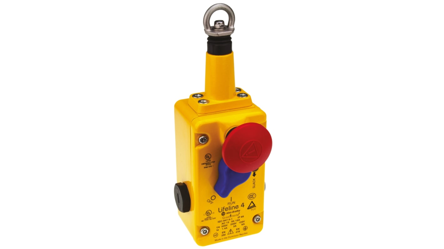 Rope & push button emergency stop switch