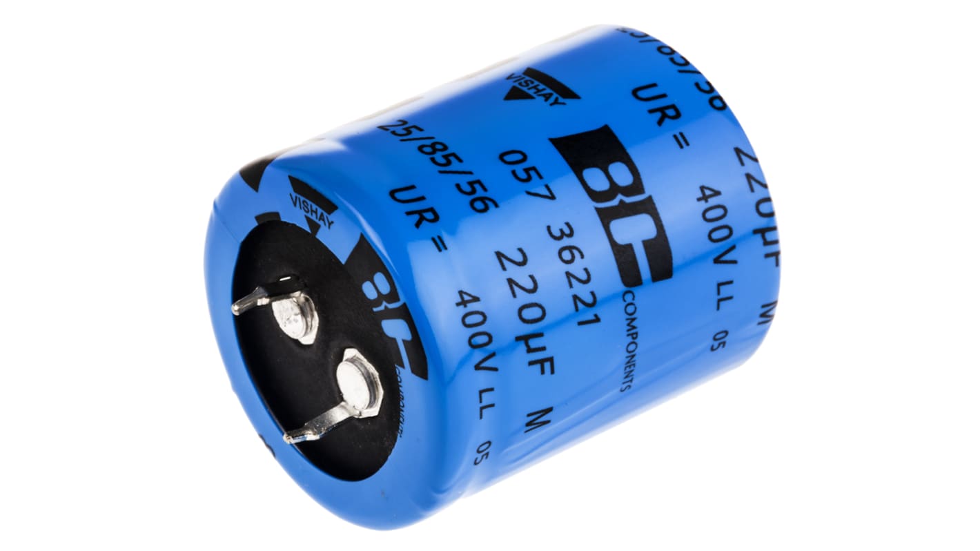 Vishay 220μF Aluminium Electrolytic Capacitor 400V dc, Snap-In - MAL205736221E3