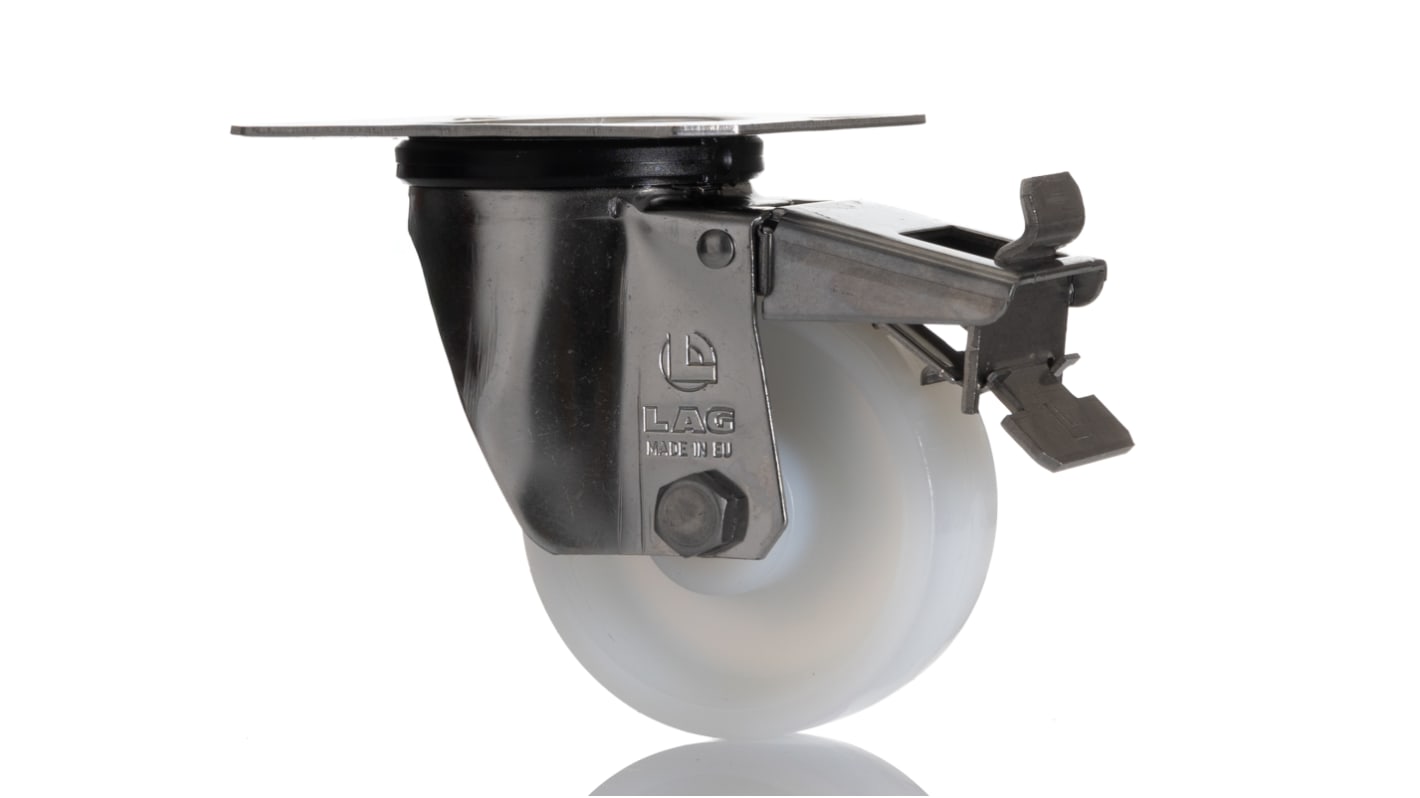Roulette industrielle Pivotant avec frein LAG, inox, Ø 80mm, 150kg