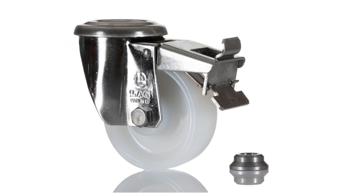 Roulette industrielle Pivotante LAG, inox, Ø 80mm, 150kg