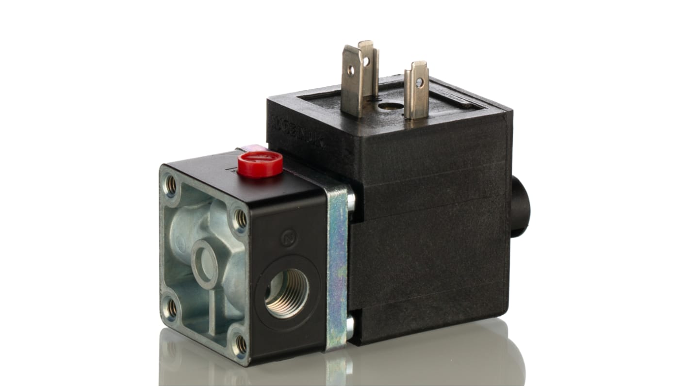 Norgren 3/2 Pneumatic Solenoid Valve - Solenoid/Spring G 1/8 V04 Series 220→240V ac, V04A486L