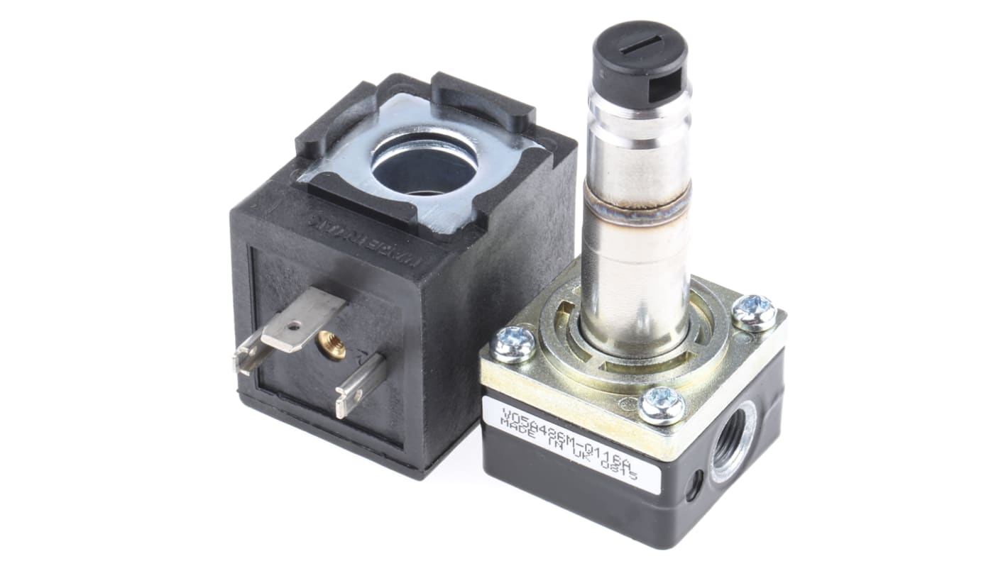 Electrodistributeur pneumatique Norgren serie V05 fonction 3/2, Bobine/Ressort, G 1/8, 24V c.c.