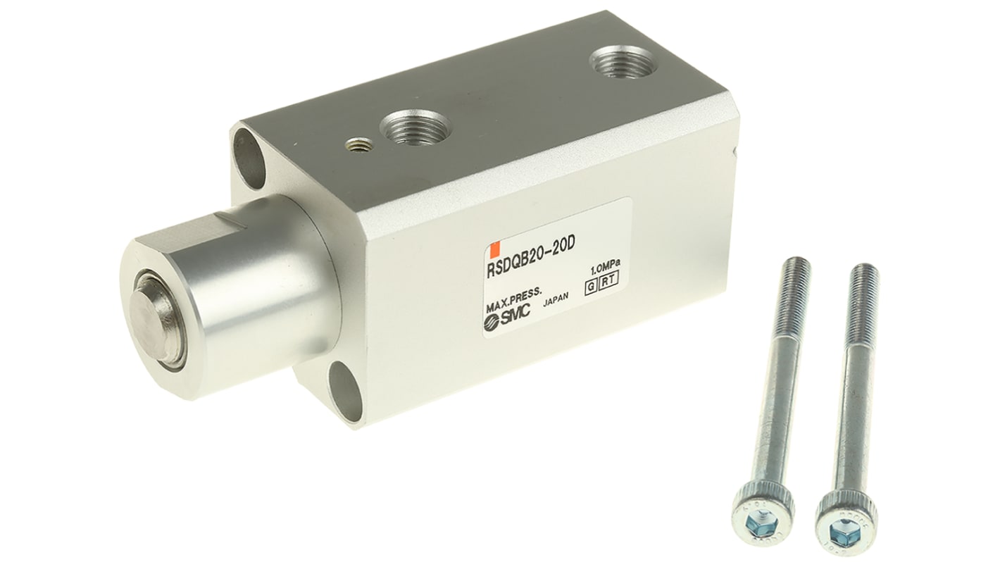 SMC RSQ Pneumatik-Kompaktzylinder doppeltwirkend, Bohrung Ø 20mm / Hub 20mm, bis 1 MPa