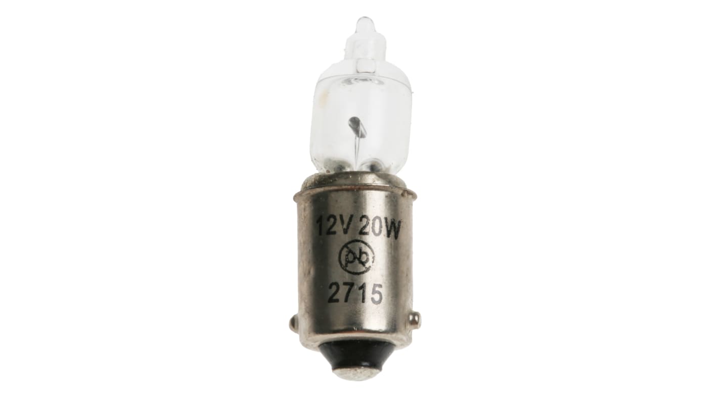 RS PRO Minikerze Halogenlampe 12 V / 20 W, BA9 Sockel, Ø 9mm x 30 mm