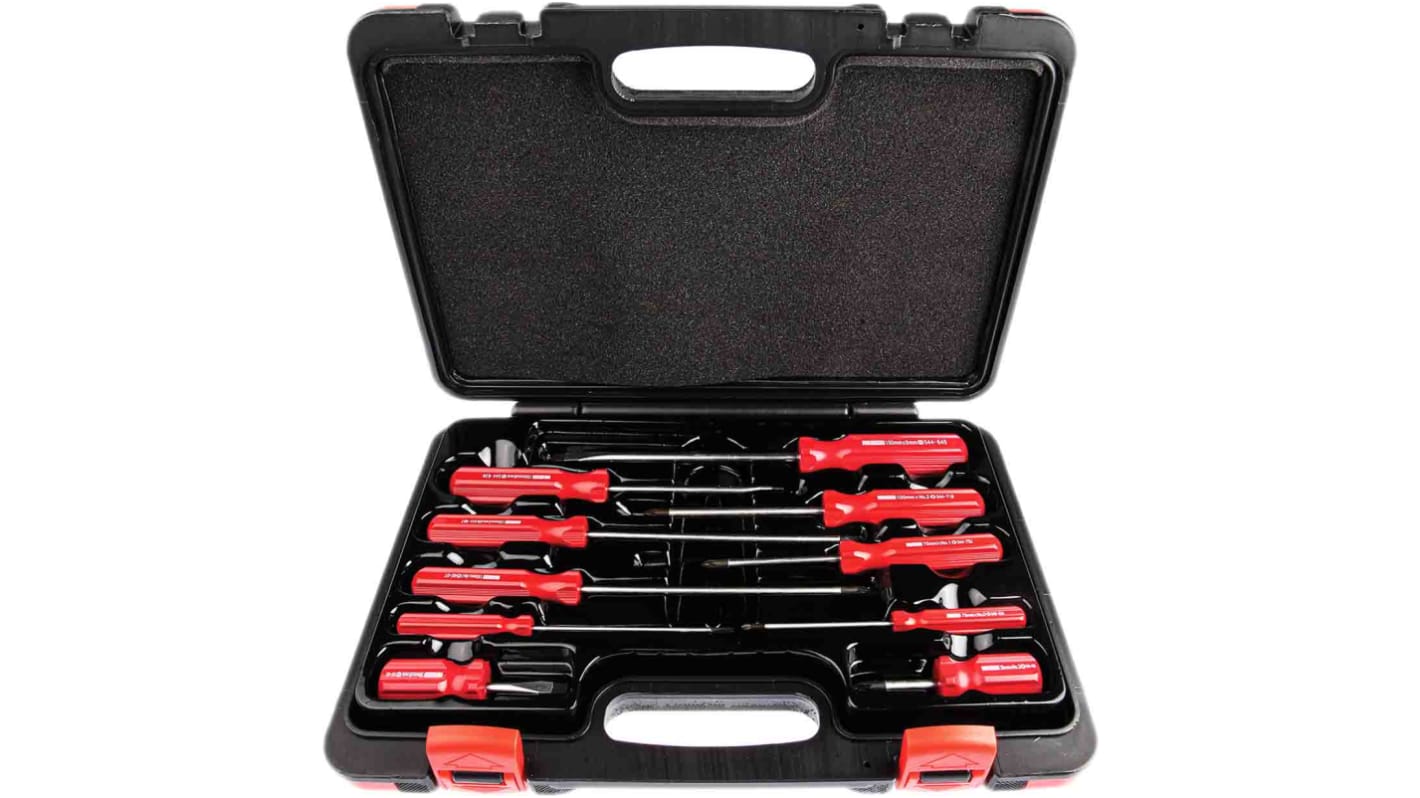 RS PRO Pozidriv; Slotted Screwdriver Set, 10-Piece