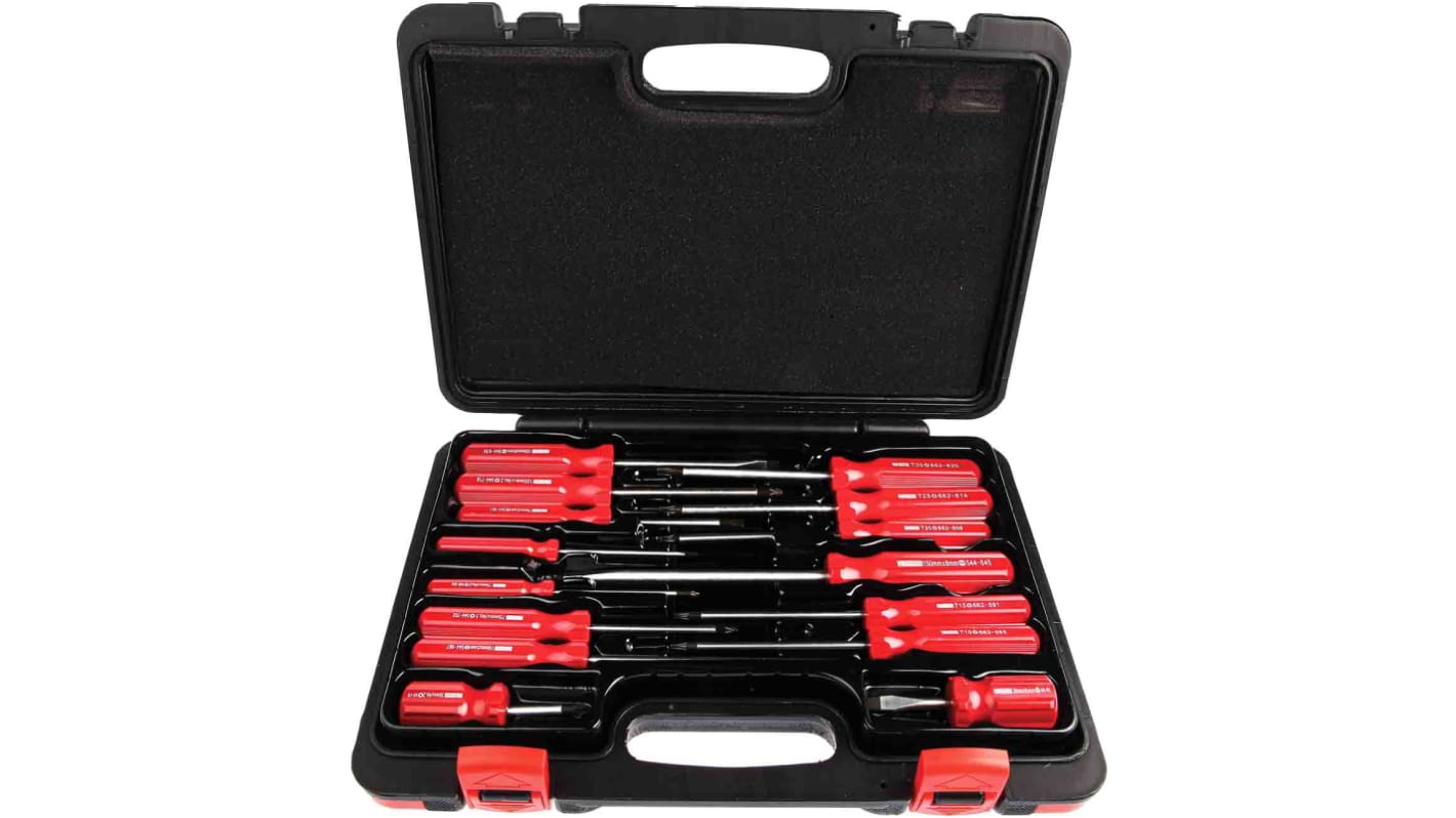 RS PRO Pozidriv; Slotted Screwdriver Set, 15-Piece