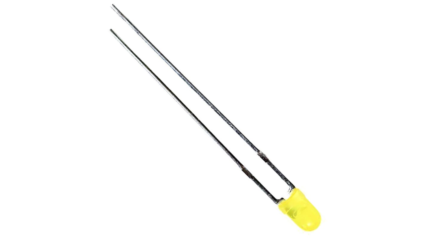 LED Jaune, Traversant, 3 mm (T-1), 2,1 V