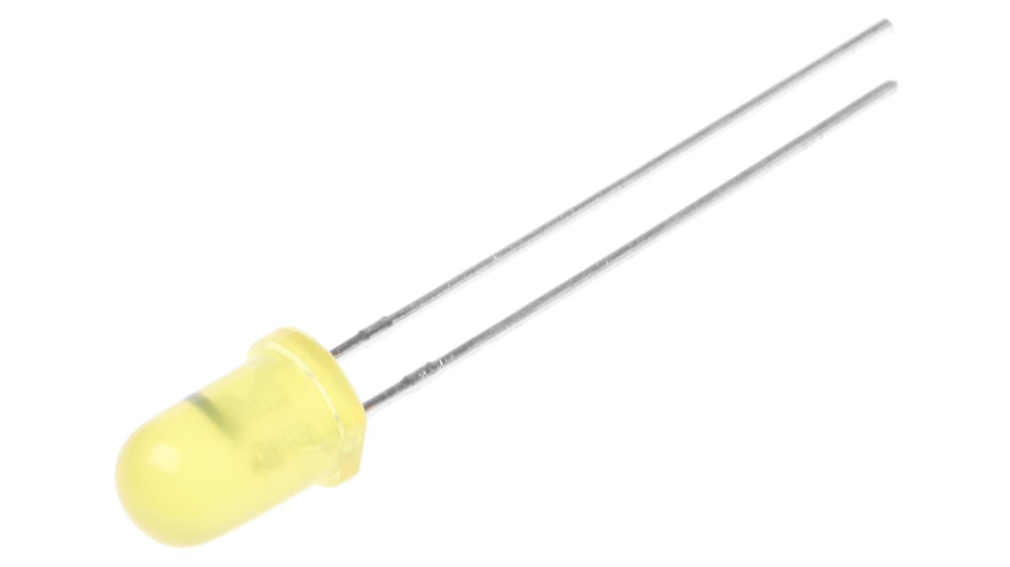 LED Jaune, Traversant, 5 mm (T-1 3/4), 14 V