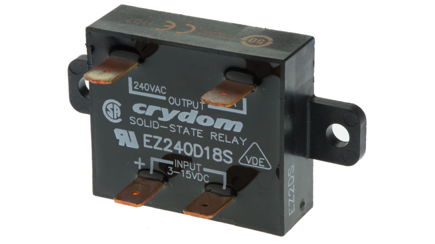 Relé de estado sólido Sensata Crydom EZ, control 4 → 15 Vdc, carga 24 → 280V ac, 18 A rms máx., montaje