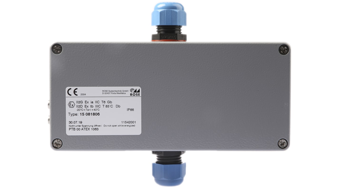 15081806.8 Rose Ex Aluminium Series Grey Aluminium Junction Box, IP66