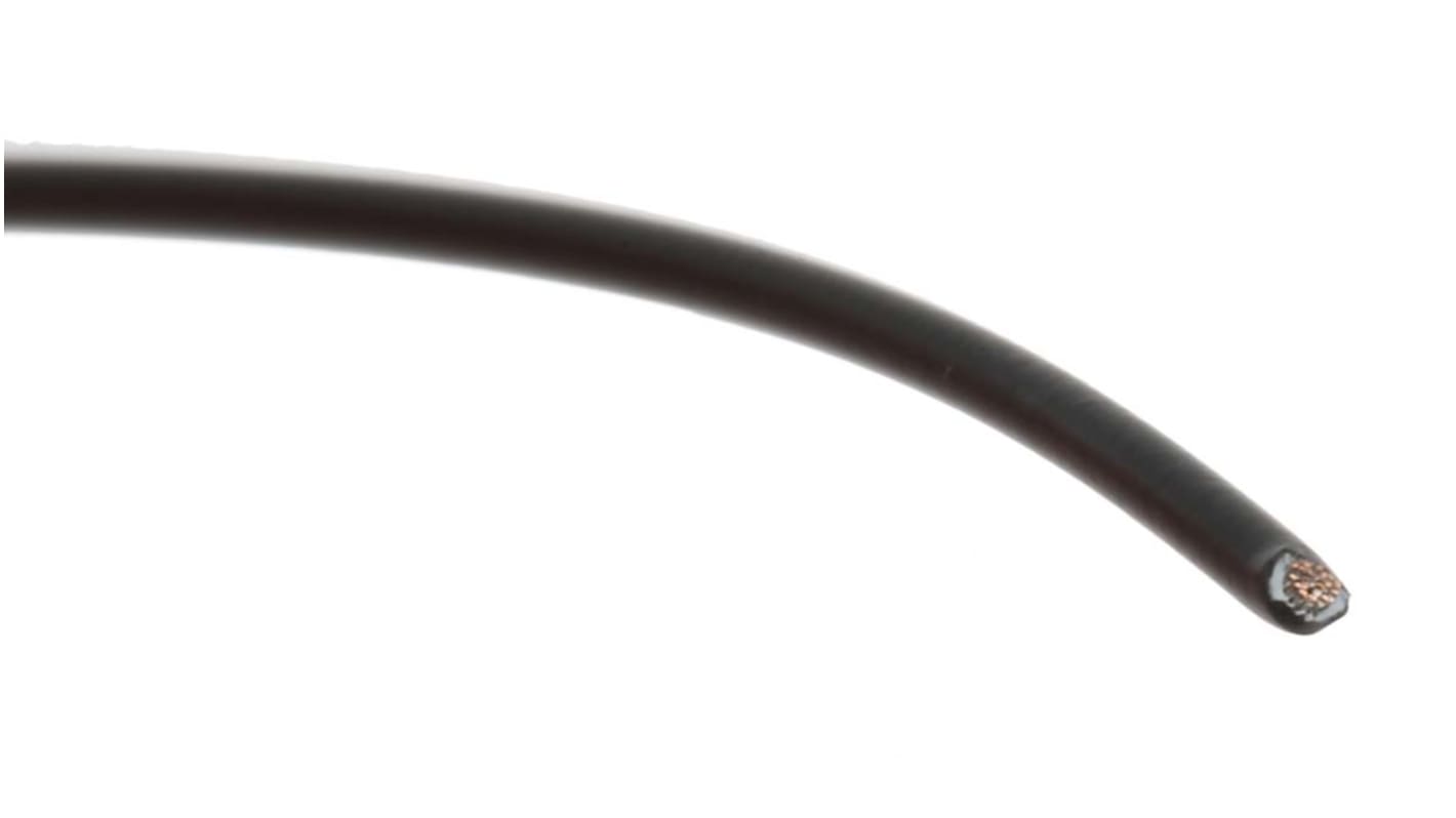 TE Connectivity Black 0.25 mm² Test Lead Wire, 24 AWG, 19/36, 100m, Polyalkene Insulation