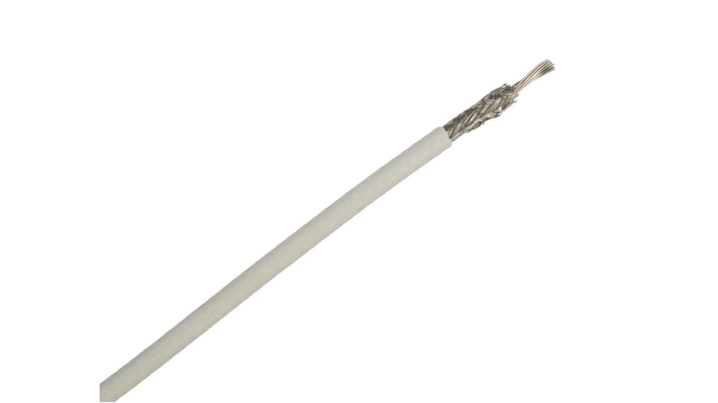 TE Connectivity White 0.96 mm² Hook Up Wire, 20 AWG, 19/0.25 mm, 100m, Polyalkene Insulation