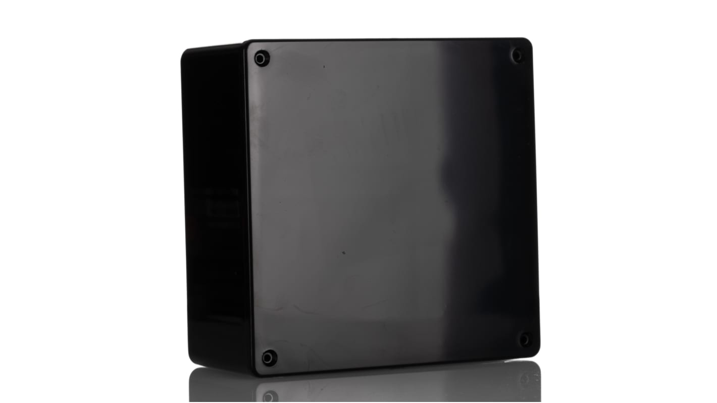 Hammond 1591 Series Black ABS Enclosure, IP54, Black Lid, 119 x 119 x 56mm