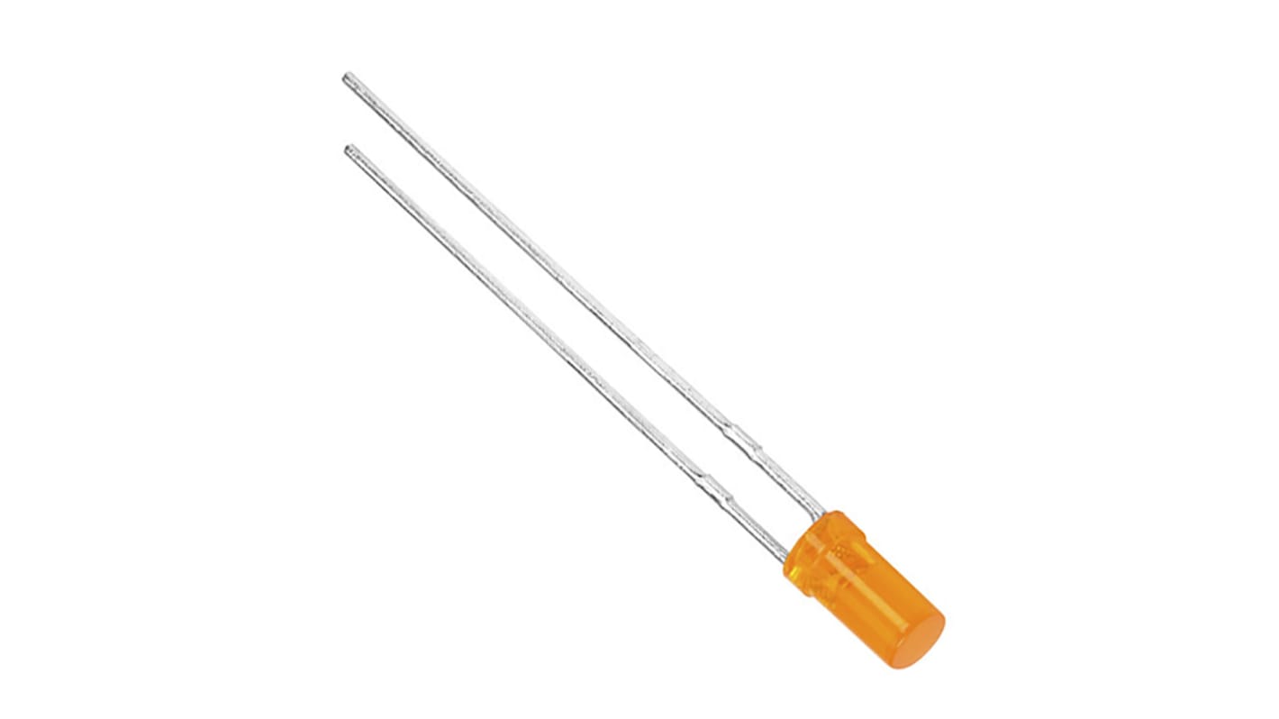 LED Orange, Traversant, 3 mm (T-1), 2.5 V