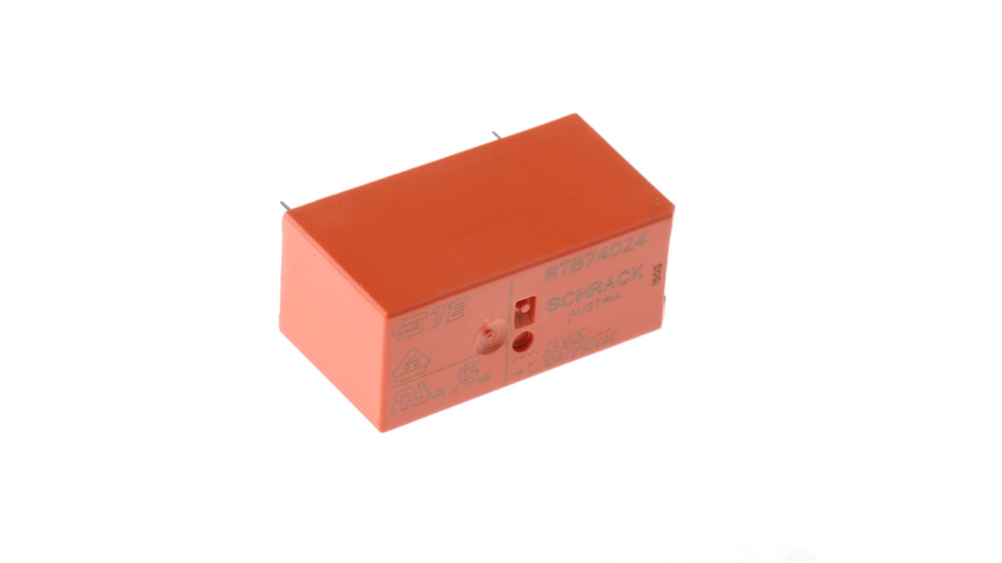 TE Connectivity PCB Mount Power Relay, 24V dc Coil, 12A Switching Current, SPDT