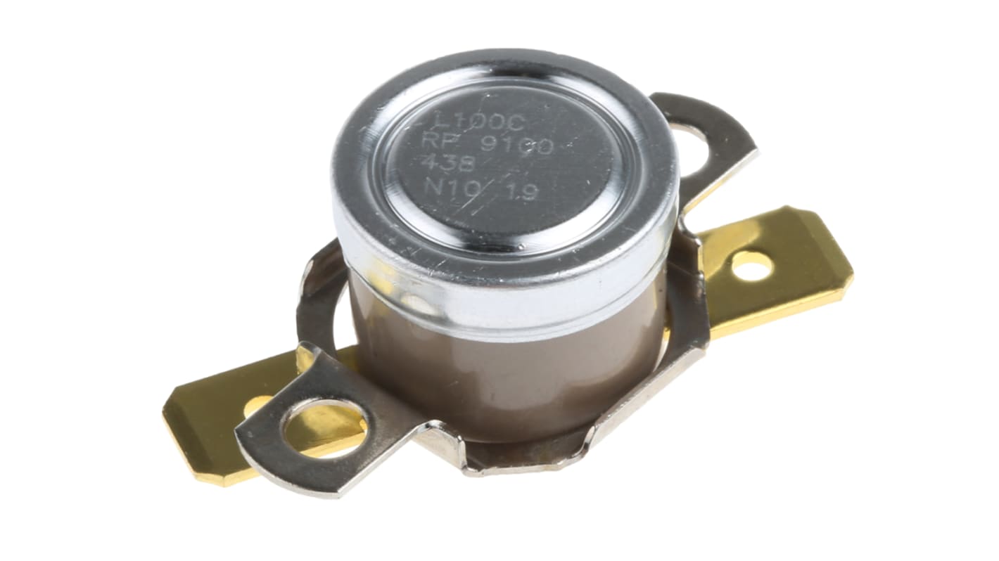 Honeywell Bi-Metallic Thermostat, Opens at +100°C, Closes at +85°C, +186°C Max, NC, Automatic Reset